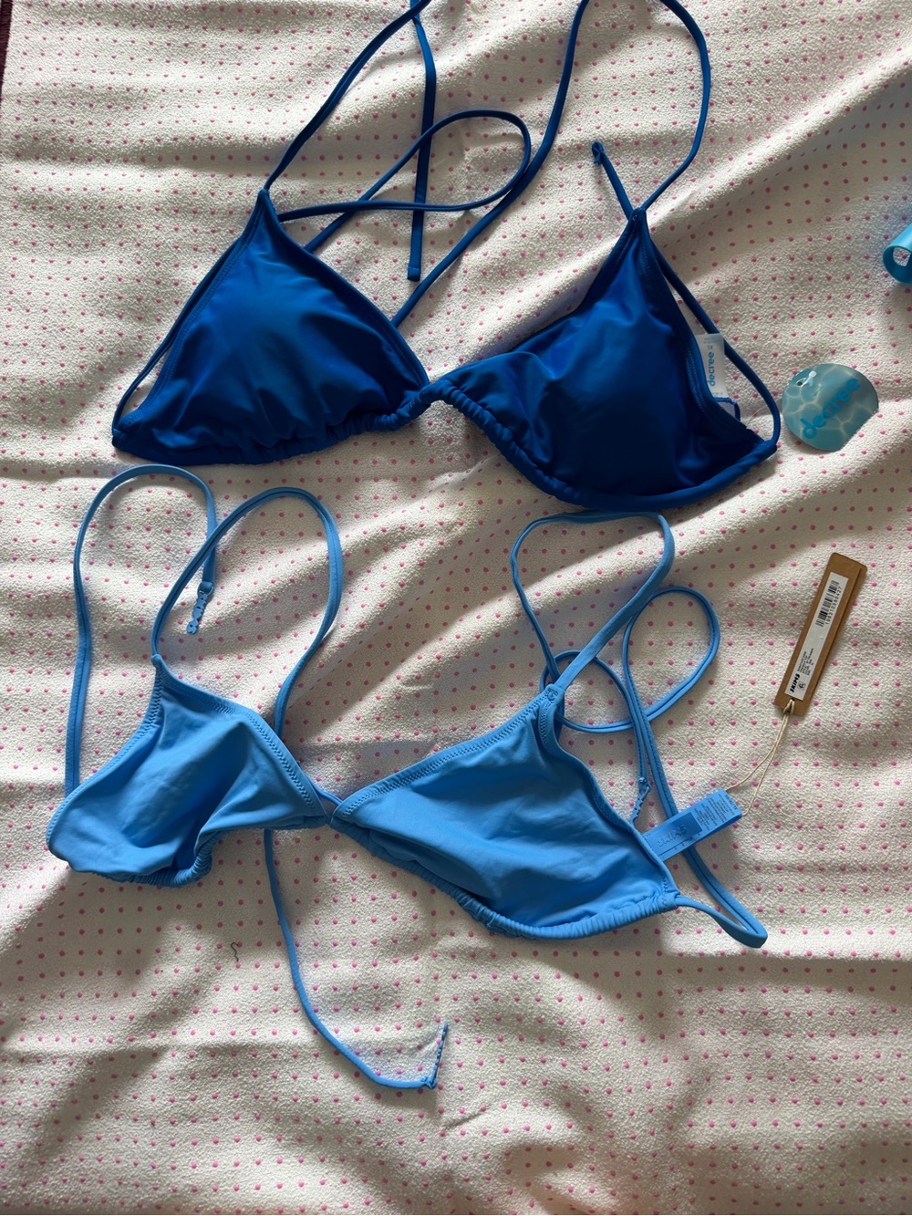 BUNDLE NWT - SKIMS XL Tide Triangle Halter Bikini Top + Decree royal blue XL top
